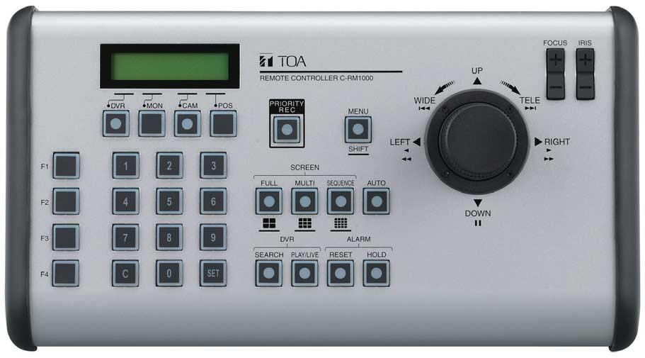 C-RM1000 Remote Control Unit The C-RM 1000 Remote Controller can control not only TOA's 9- or 16-channel Digital Recorders but also Combination Cameras that are connected to the Digital Recorder.