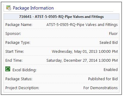 STEP 4 REVIEWING THE PACKAGE INFORMATION MATERIALS PACKAGE INFORMATION Figure 12: Package Information Window DEFINED LABELS Package Name the name assigned to the RFx package by the buyer / contract