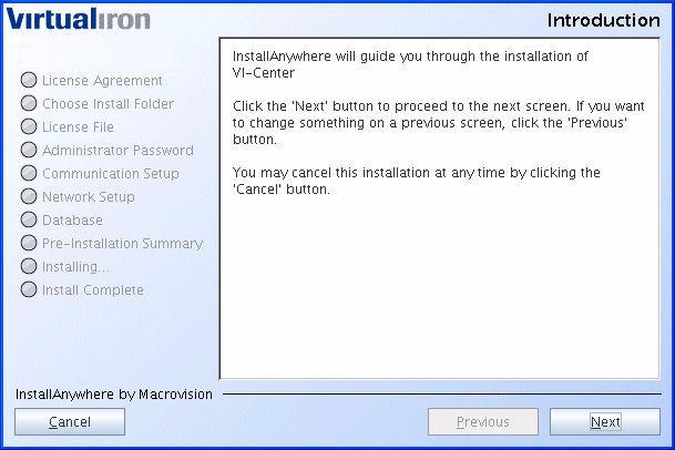 Installing Virtual Iron After you ve cabled nodes, you are ready to install the software on the system designated as the management server node.