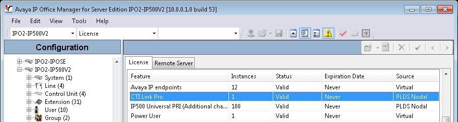Verify Licenses From a PC running the IP Office Manager application, select Start All Programs IP Office Manager to launch the application.