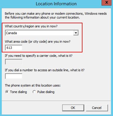In the Location Information screen shown below, select the required