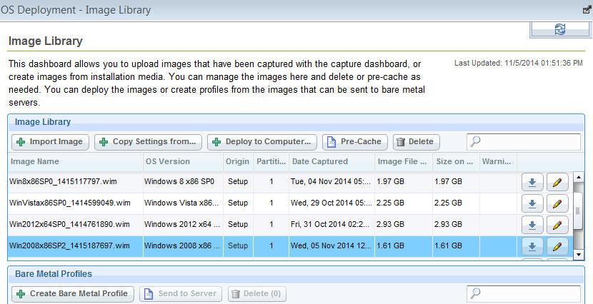 images directly from installation media for Windows, Linux and VMware ESXi deployments. You cannot import images from installation media (ISO) for Windows XP or Windows 2003 platforms.
