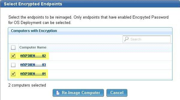 2. Run the Enable Encrypted Passwords task on the machines that you want to re-image using a secure password. This Fixlet can be found in the Maintenance and Configuration node of the navigation tree.