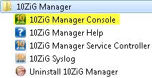 2 - Configuring and Starting the Console The 10ZiG Manager Console is an MMC Snap-in, and during installation, a pre-configured MMC console, MgrConsole.msc is created.