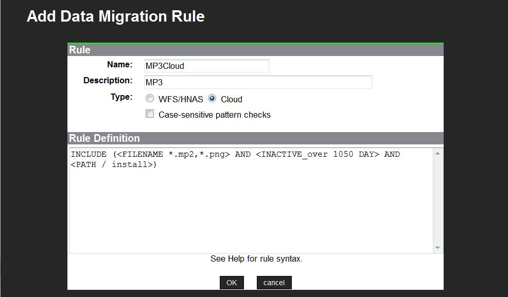 Procedure 1. Navigate to Home > Storage Management > Data Migration Rules to display the Data Migration Rules page and then click add.