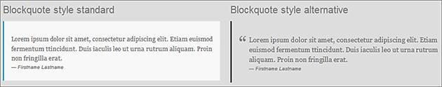 Blockquotes The Rocket Theme gives you possibility to use either standard blockote style, or alternative one.