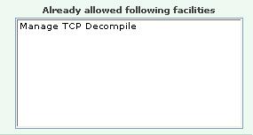 Click on the arrow head button to add Manage TCP Decompile in the section Already