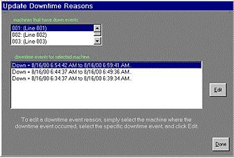 Downtime Reasons Whenever the current cycle of a job surpasses the downtime limit entered, that job is considered down and a downtime event is recorded.