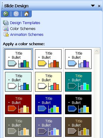 You can access design templates in the Task Pane (as shown to the right) and can download additional templates from the Microsoft website. 2.