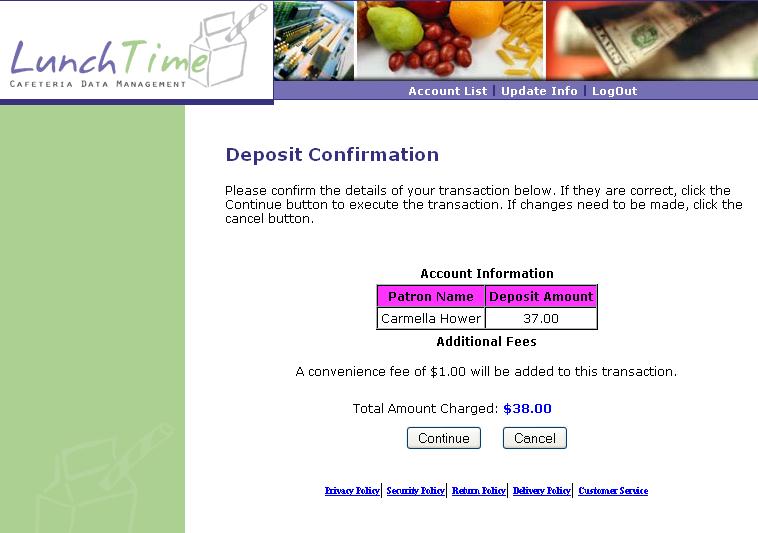 On the Deposit Confirmation Page, you will see the details of your transaction.