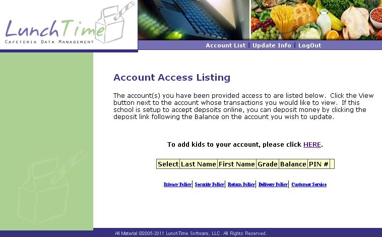 Access Listing Page, click the link in the