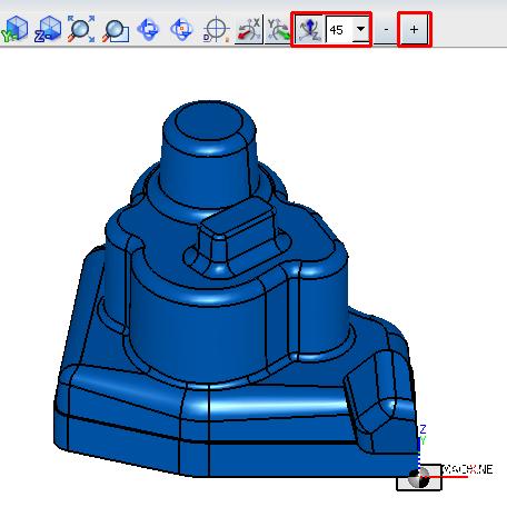 Select the Z-axis in the Axis Rotation toolbar. 2. Click on the drop-down list to select the rotation degree or enter the specified value directly in the field.