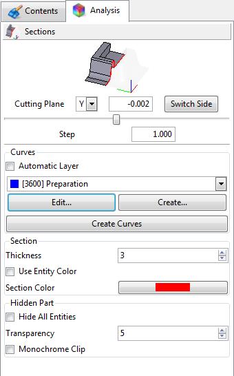 4 Manipulating Parts Part Analysis Workzone Manager: Analysis Tab This tab contains sections headers which allow you to access the different Analysis functions.