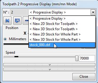 Stock Simulation Running Stock Simulation 8 Or click with the mouse wheel button on the name of the corresponding toolpath in the Workzone Manager. 9.