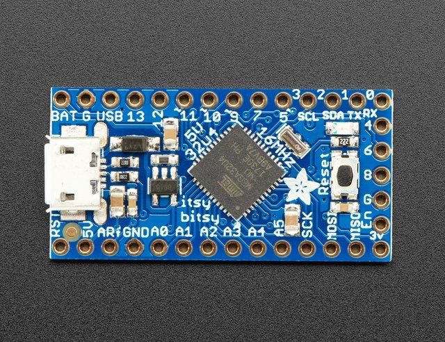The Itsy Bitsy 32u4 uses the Atmega32u4 chip, which is the same core chip in the Arduino Leonardo as well as the same chip we use in our Feather 32u4.