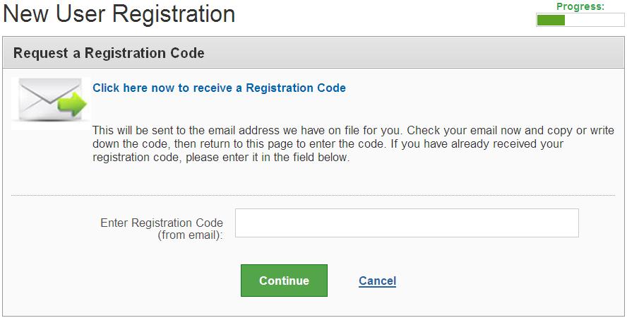 New User Registration Click the link to generate the registration code.