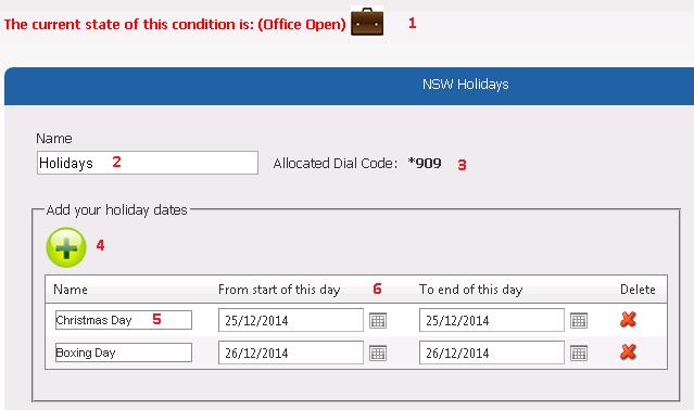 Holidays When a holiday is detected an activity type will be activated.