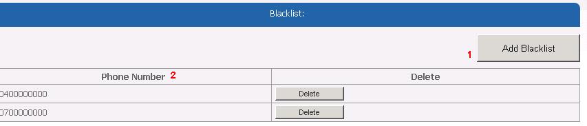 Blacklist Block unwelcome callers from entering your hosted PBX by adding the number to the blacklist. Inbound callers listed on the blacklist will hear a busy tone when attempting to call.