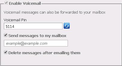 Voicemail messages can be sent to a nominated email address if the send messages to my mailbox option is enabled.