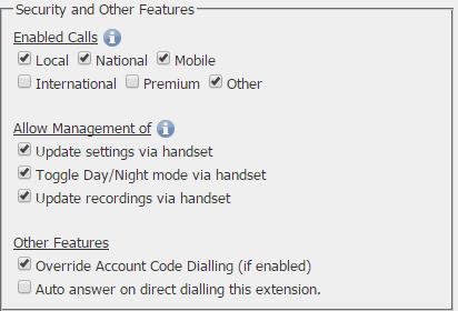 If you would like to exclude certain users from needing to use the account code dialling feature, you can do so through the handset configuration page accessed from the