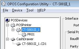 Select the object printer or cash drawer and enter a logical device name in the text box of Enter the device
