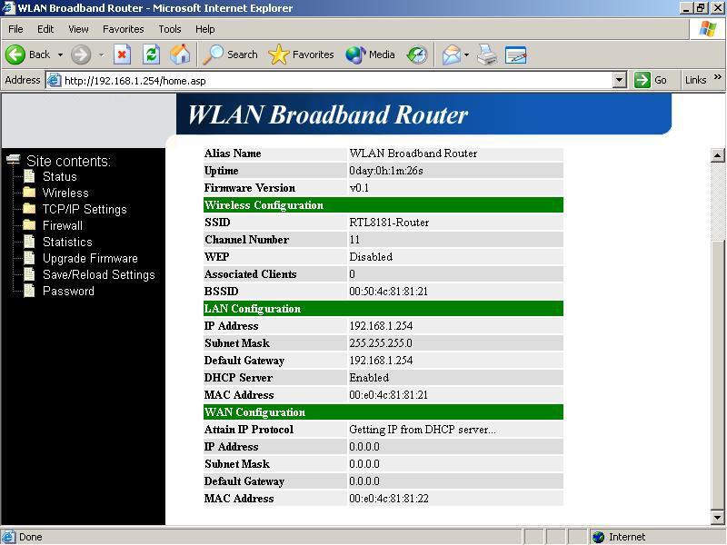 Screenshot Status-2 Item Description System Alias Name It shows the alias name of this WLAN Broadband Router. Uptime It shows the duration since WLAN Broadband Router is powered on.