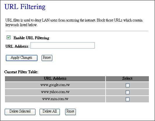 4.3.5.5 URL Filtering URL Filtering is used to restrict users to access specific websites in internet.