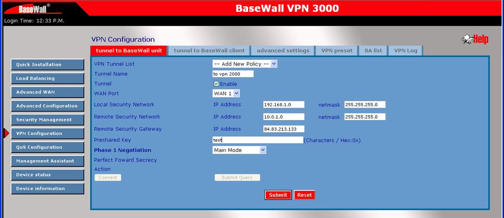 First we will make settings in the VPN 3000 Next we will make settings for the VPN 2000 Note : you need different subnets at both ends of the tunnel.