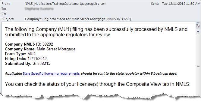 You will receive an email notification informing you that the Company filing has been processed.