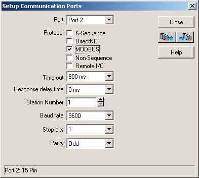 Step 4: Configure the DirectLOGIC CPUs (continued) DirectLOGIC MODBUS Port Configuration for DL05, D2-250(-1), or D4-450 The following configuration example is specific to the D2-250(-1) and DL05.
