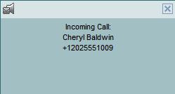 Incoming Call Details If the Call Notification feature is enabled, a Call Notification pop-up window appears on top of the system tray when you receive an inbound call.