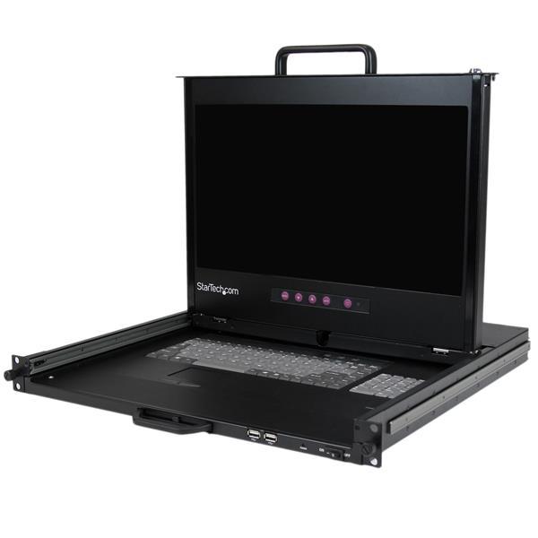 Rackmount LCD Console - 1U - 17in Screen - US Keyboard - 1080p Product ID: RKCOND17HDEU This 1U LCD console offers a space-saving solution for managing and monitoring your DVI or VGA servers and KVM