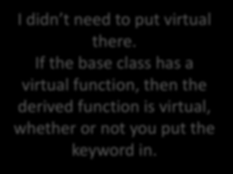 Virtual inheritance is forever I didn t need to put virtual there.