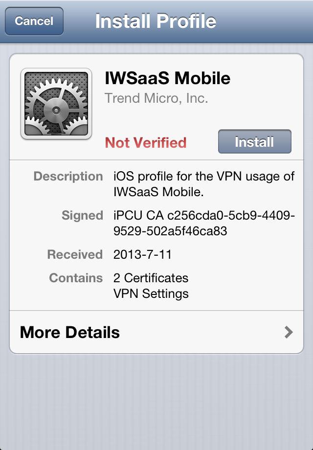 InterScan Web Security as a Service Getting Started Guide Preparing an ios Mobile Device for IWSaaS Protection Use this procedure to instruct users on how to receive IWSaaS protection on their ios