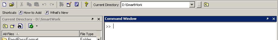 Matlab Screen Command Window type commands Current Directory