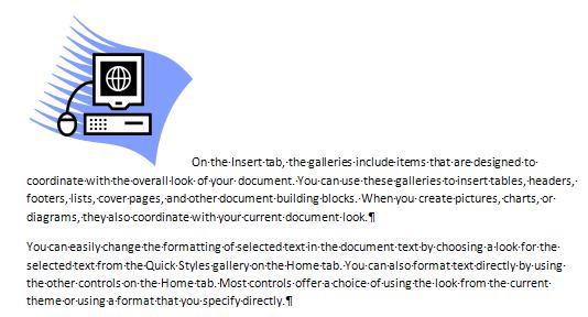 Lesson 2: Special Section Text Wrapping When you are working with objects (WordArt, Shapes, Text Boxes, Clip Art, Pictures, SmartArt, etc) you will have a