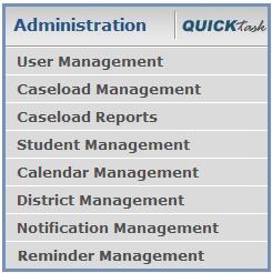 Administrative Menu The Administrative Menu is a collection of tasks that users can perform to assist in managing the Acuity 504