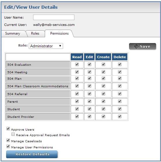 Permissions View or Edit a user s