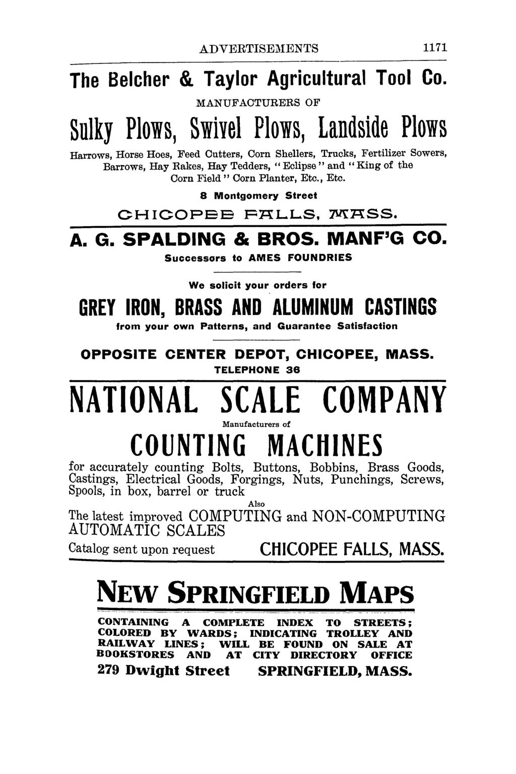 ADVERTISEl\IENTS 1171 The Belcher & Taylor Agricultural Tool Co.
