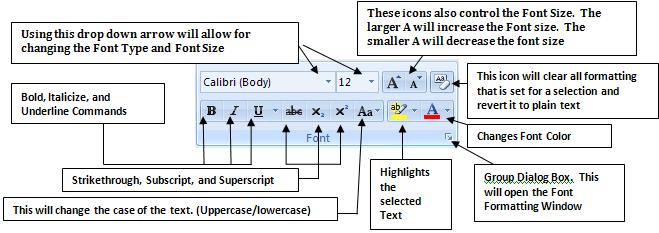 Using Formatting Tools and Commands Formatting Text -Select the text you wish to format differently - Right-Click and choose Font from the right-click menu, this will open the Font Formatting Window