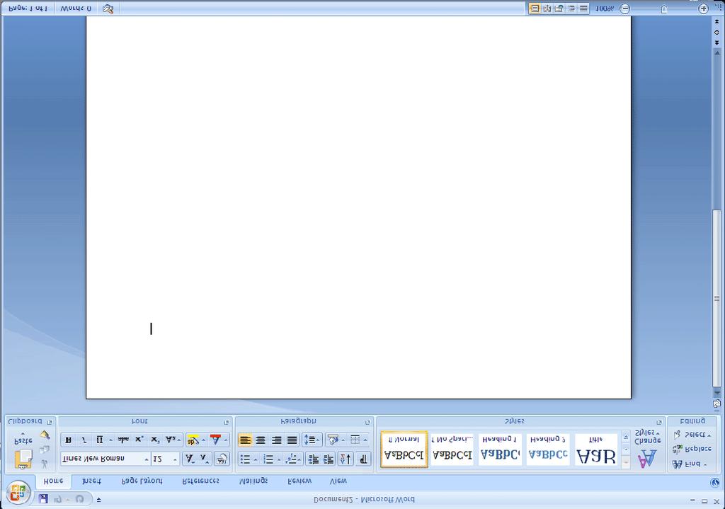 Microsoft Word 2007 Lesson 1 Open Word from the Start menu. In this menu, select All Programs, Microsoft Office, Microsoft Office Word 2007.
