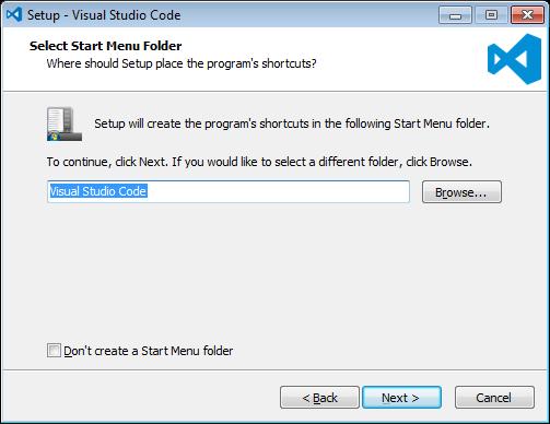 6. Leave the default start menu folder and click Next. 7.