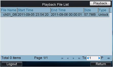 4. Set the Start Time and End Time of the video files for playback. 5. Tap Search to search the matched video files.