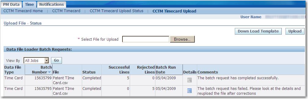 110 CCTM Supplier Training 6 4 5 Figure 5-42 5. Click Go, periodically, as shown in 4 above, until the Status field displays Completed.