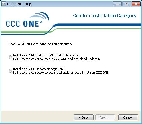 Typically, both CCC ONE and CCC ONE Update Manager are installed on the same computer as a stand-alone.