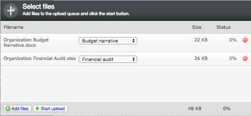 2) Click Add files to browse for and select the file you want to attach.