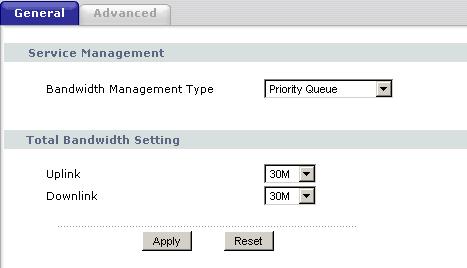 Chapter 16 Bandwidth Management The sum of the bandwidth allotments that apply to the WAN interface (LAN to WAN, WLAN to WAN) must be less than or equal to the Uplink value that you configure in the