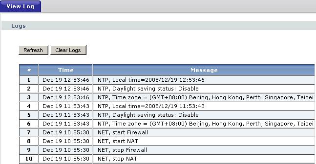 C HAPTER 22 Logs 22.1 Overview This chapter contains information about configuring general log settings and viewing the NBG4115 s logs. Refer to the appendices for example log message explanations.