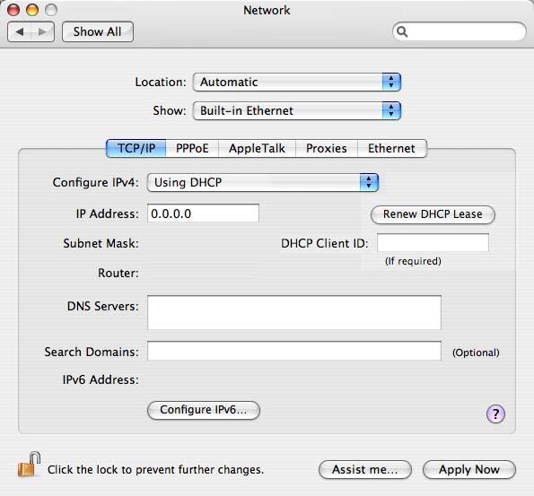 Appendix C Setting Up Your Computer s IP Address 4 For dynamically assigned settings, select Using DHCP from the Configure IPv4 list in the TCP/IP tab.