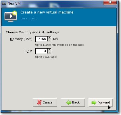 for the number of CPUs and amount of memory your virtual appliance must have. In this example, we ll use the values for the VX-5000.
